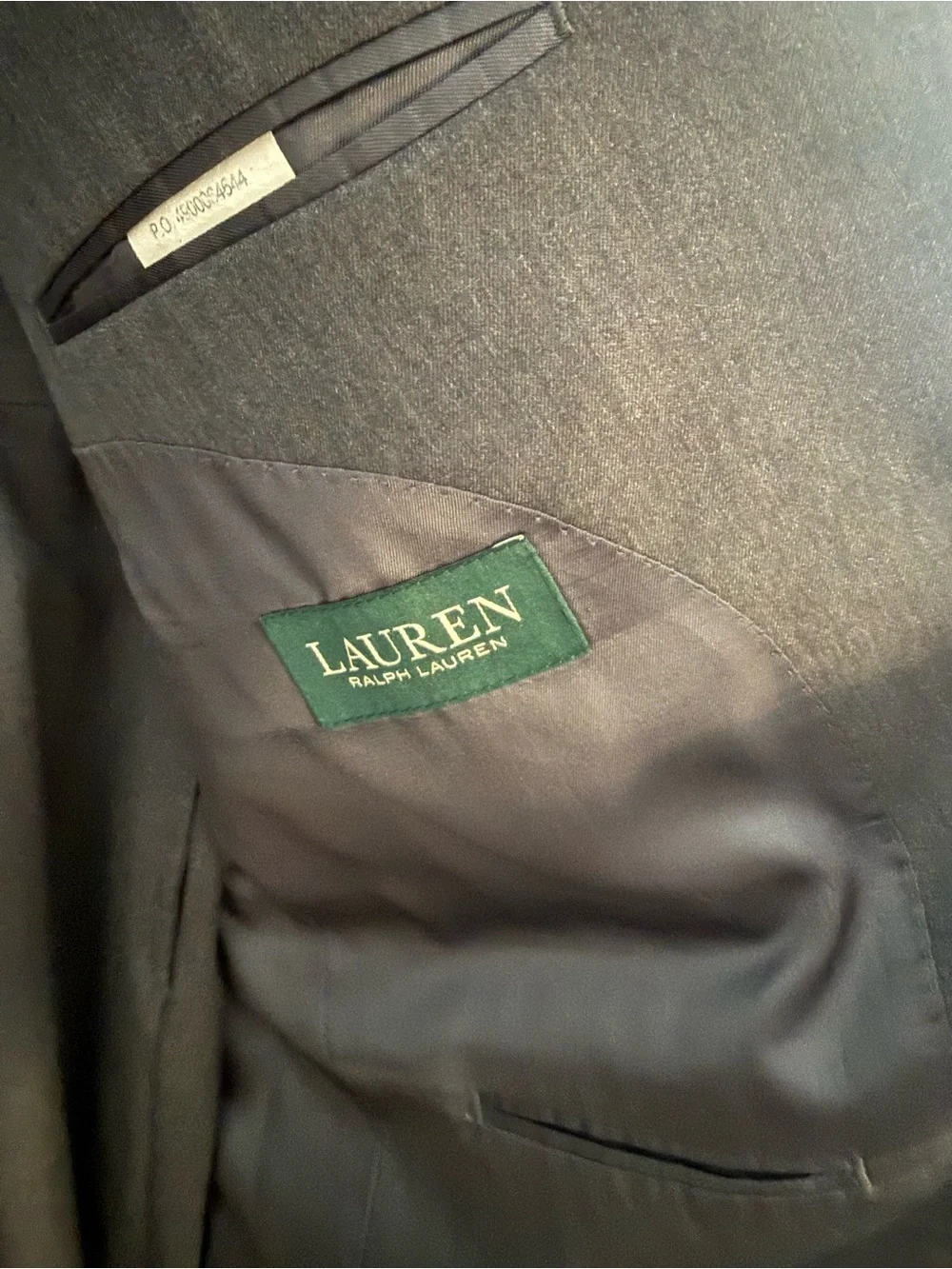 Lauren Ralph Lauren Men’s 44R 100% Wool Charcoal Gray 2 Piece Suit